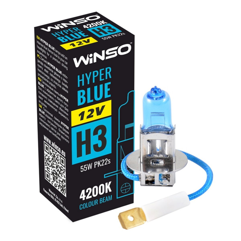 Галогеновая лампа Winso H3 12V 55W PK22s HYPER BLUE 4200K Київ - фото 1