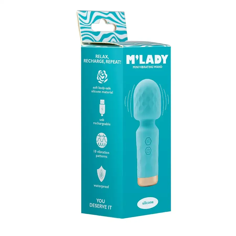 Вибромассажер M’Lady Mini Vibrating Wand Teal Львов - изображение 4