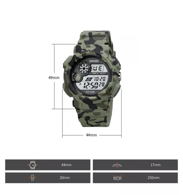 Чоловічий наручний годинник Skmei 1718 (Камуфляж) Київ - фото 8