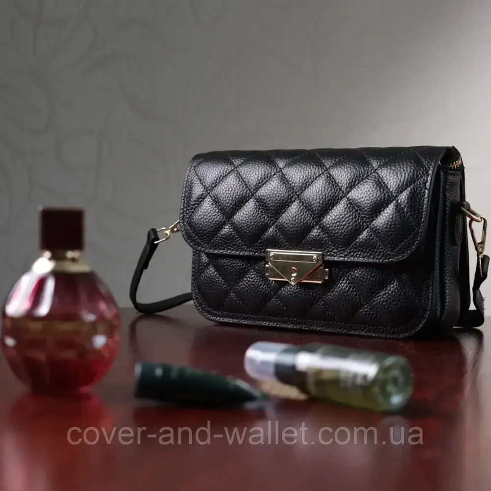 Елегантная кожаная черная женская сумка Киев - изображение 1