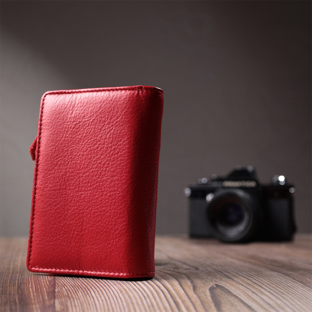 Жіночий шкіряний гаманець з монетницею, червоний (ST Leather) Київ - фото 11