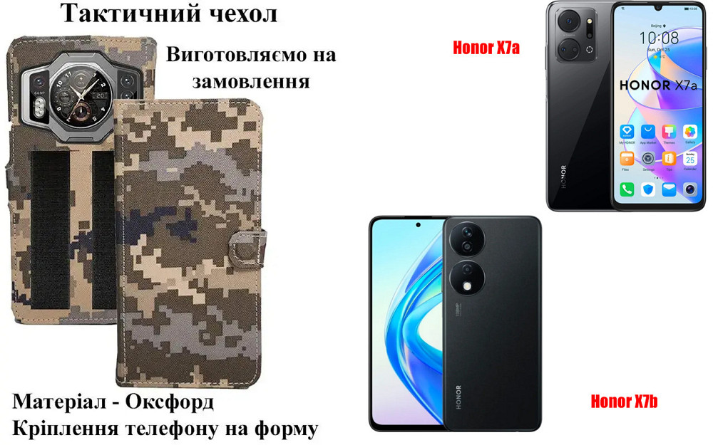 Тактичний чохол для Doogee V20, V20 Pro, V20S, V20 Pro Ultra, кріпиться до спорядження на липучці Київ - фото 1