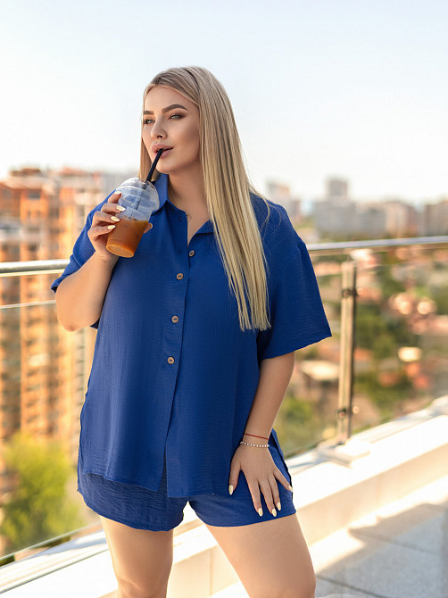 Костюм женский шорты и рубашка Costa 42-44, Джинс Киев - изображение 3