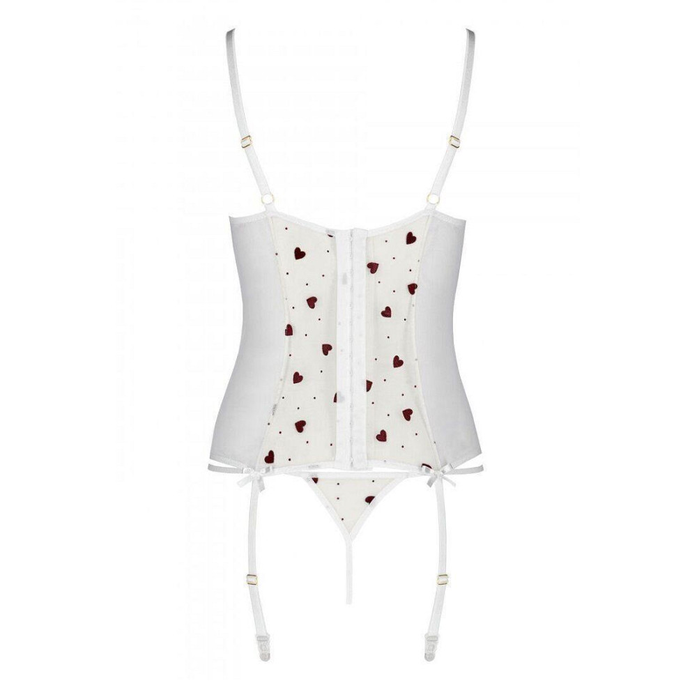 Корсет з підв'язками, стрінги Passion LOVELIA CORSET XXL/XXXL, white Sex Aura Київ - фото 6
