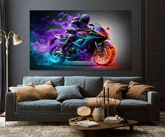 Картина холст в гостиную / спальню  Мотоцикл     MLP_56 40x80 см Киев