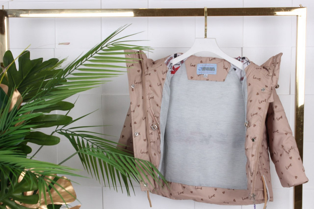 Демисезонная курточка для девочек бежевая на 5-6 лет Николаев - изображение 4