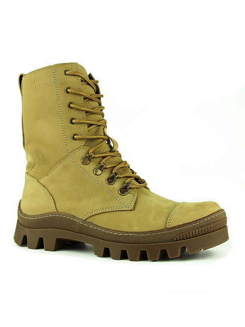 Військові чоловічі демісезонні берці  бежеві ,тактичні якісні шкіряні берці весна осінь на замку Львів - фото 2