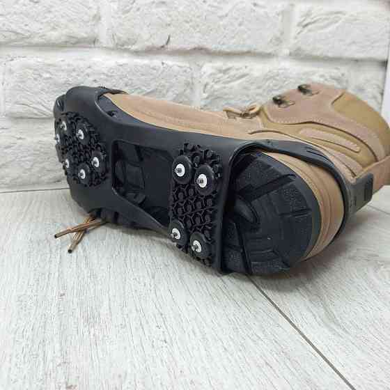 Льодоступи зимові зі сталевими шипами, розмір 38–43, 10 шт — накладки проти ковзання для взуття, льодоходи Харків