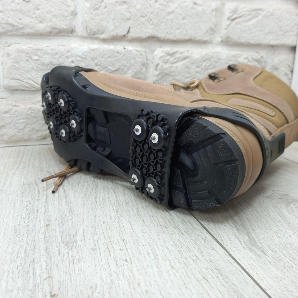 Льодоступи зимові зі сталевими шипами, розмір 38–43, 10 шт — накладки проти ковзання для взуття, льодоходи Харків - фото 6