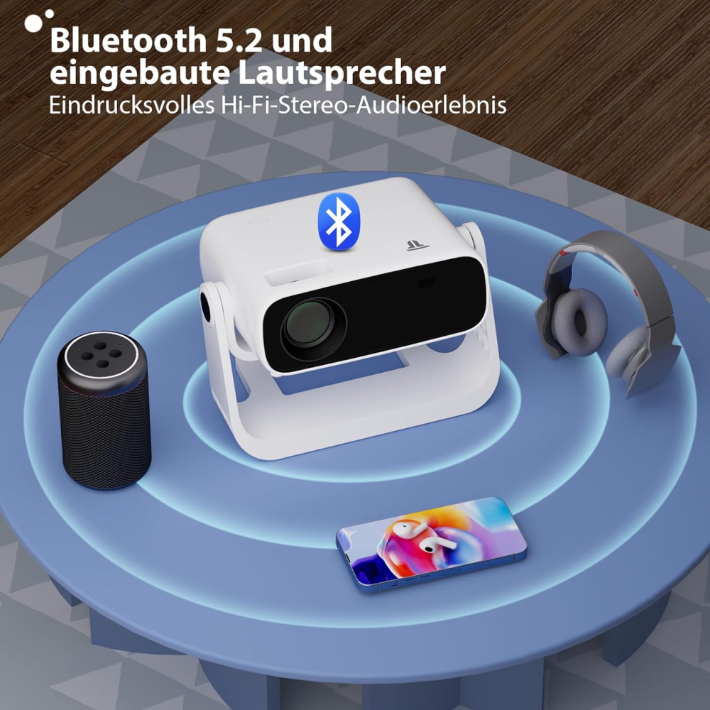Проектор Wielio AT-M269A Full HD Wi-Fi Bluetooth Новий розумний проектор 2025 року, вбудовані додатки, Android 11 Київ - фото 8