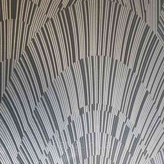 Шпалери вінілові на флізелін Marburg 82218 Giulia геометрія абстракція смужки півколо сріблом на чорному Київ