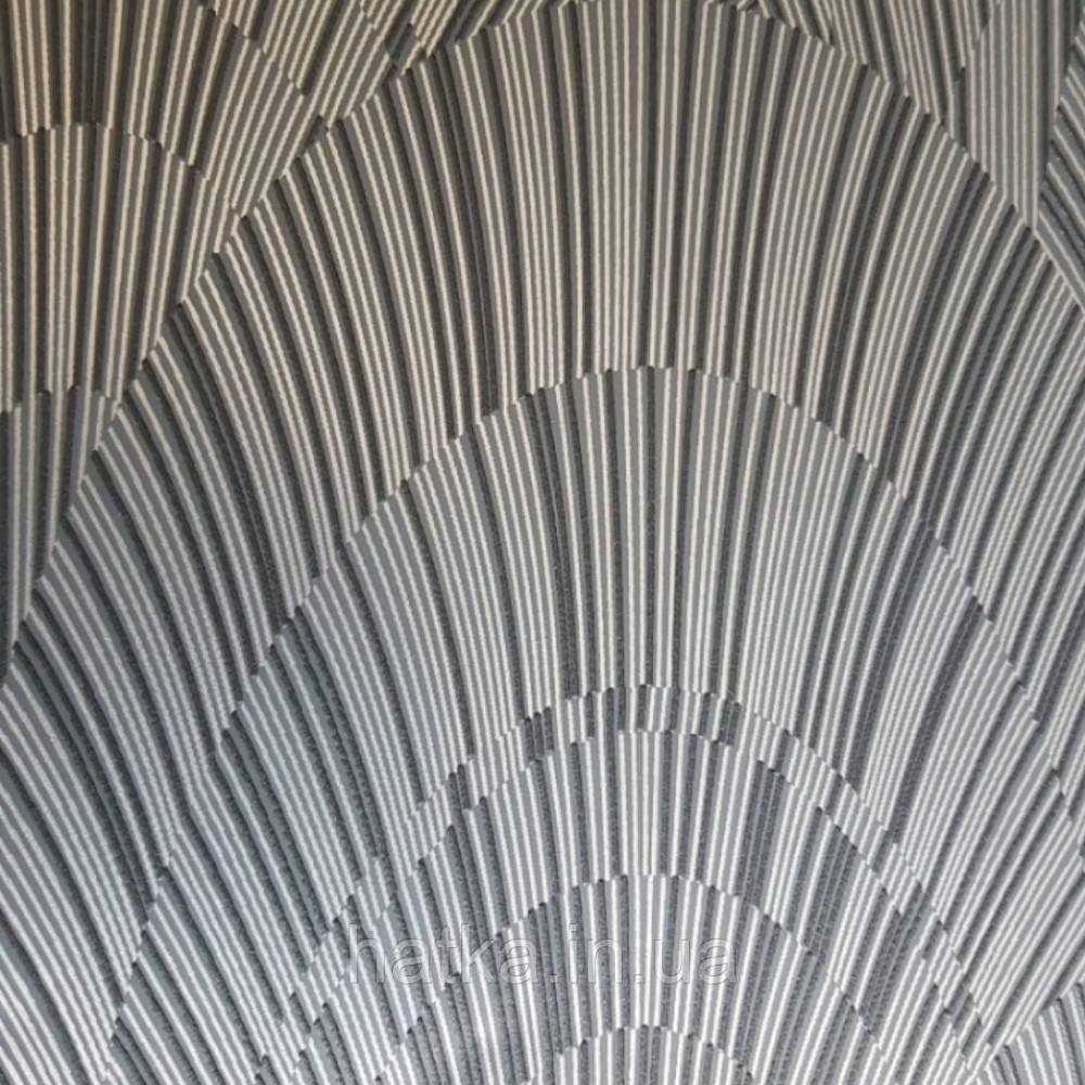 Шпалери вінілові на флізелін Marburg 82218 Giulia геометрія абстракція смужки півколо сріблом на чорному Київ - фото 1