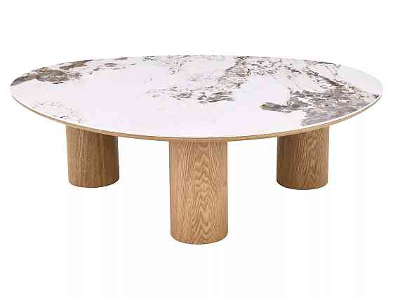 Журнальний столик ADELIS білий PANDORO/дуб 110*80 Днепр