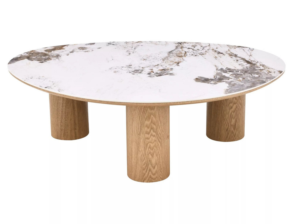 Журнальний столик ADELIS білий PANDORO/дуб 110*80 Днепр - изображение 3