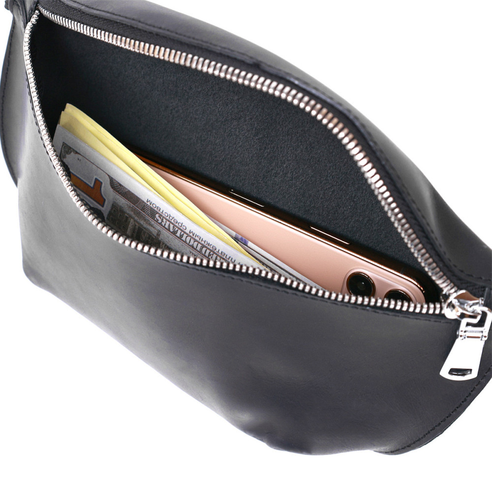 Стильная винтажная женская бананка Shvigel 16394 Черный Киев - изображение 7