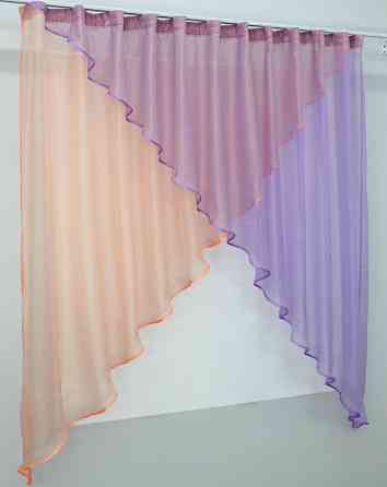 Кухонная занавеска VR-Textil № 053к сиреневый с персиковым 280х170 см (50-103) Киев