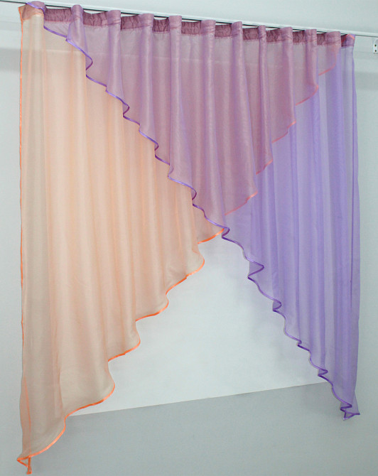 Кухонная занавеска VR-Textil № 053к сиреневый с персиковым 280х170 см (50-103) Киев - изображение 2