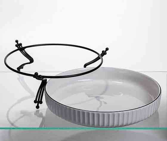 Фруктовница фарфоровая на металлической подставке, 25 см Киев