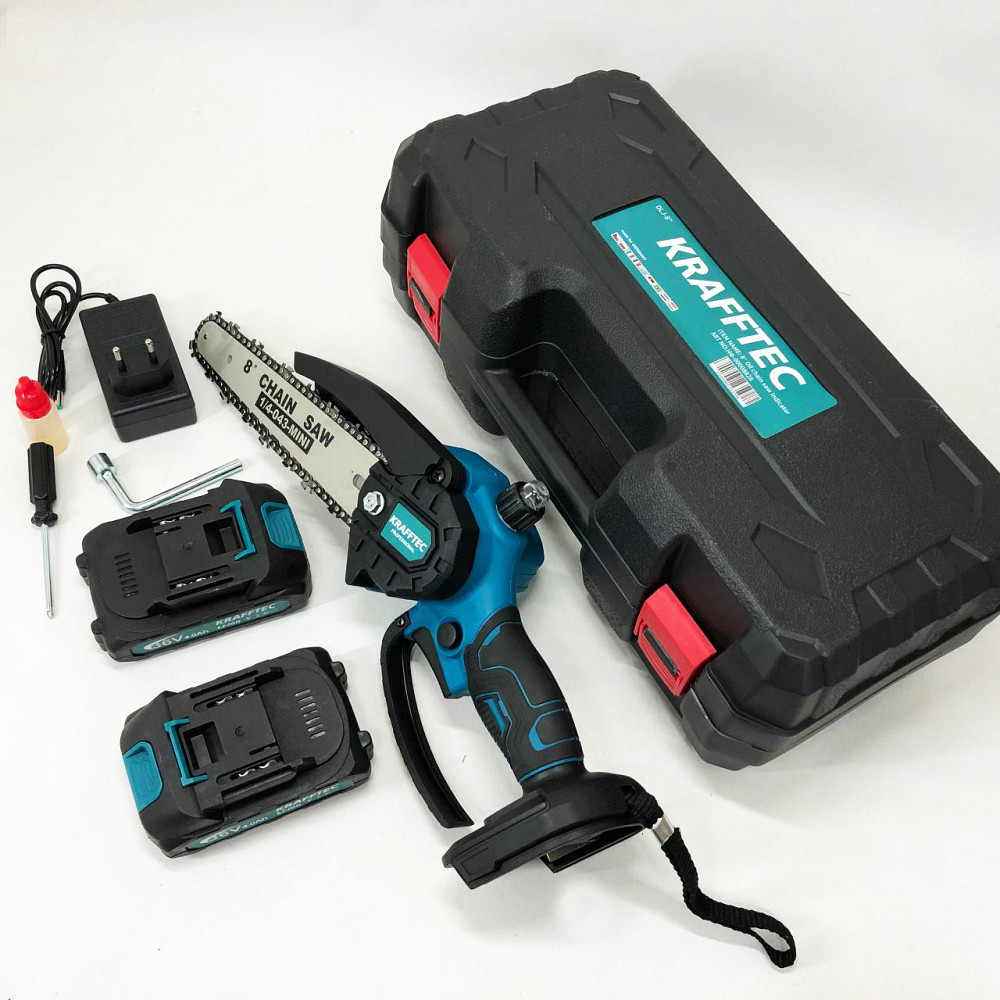 Побутова акумуляторна ланцюгова пила Krafftec 20 см, Компактна ланцюгова пила для дачі JN-48 Івано-Франківськ - фото 10