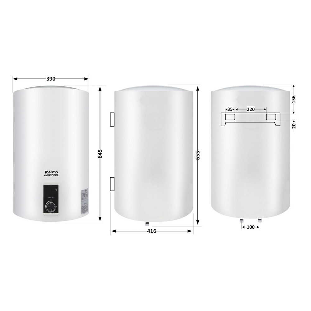 Водонагреватель электрический Thermo Alliance 50 л вертикальный, сухой ТЭН 2,0 кВт D50V20J2(D)K Киев - изображение 2