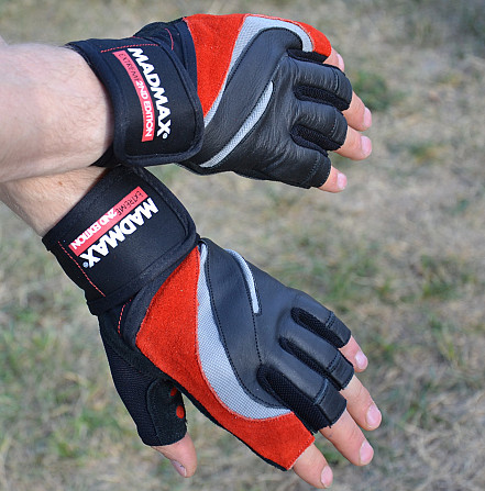 Перчатки для фітнесу MadMax MFG-568 Extreme 2nd edition Black/Red M Кам'янське - фото 6