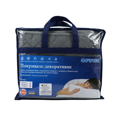 Покрывало Руно двустороннее декоративное Grey 150х212 см (360.52У_Grey) Винница - изображение 4