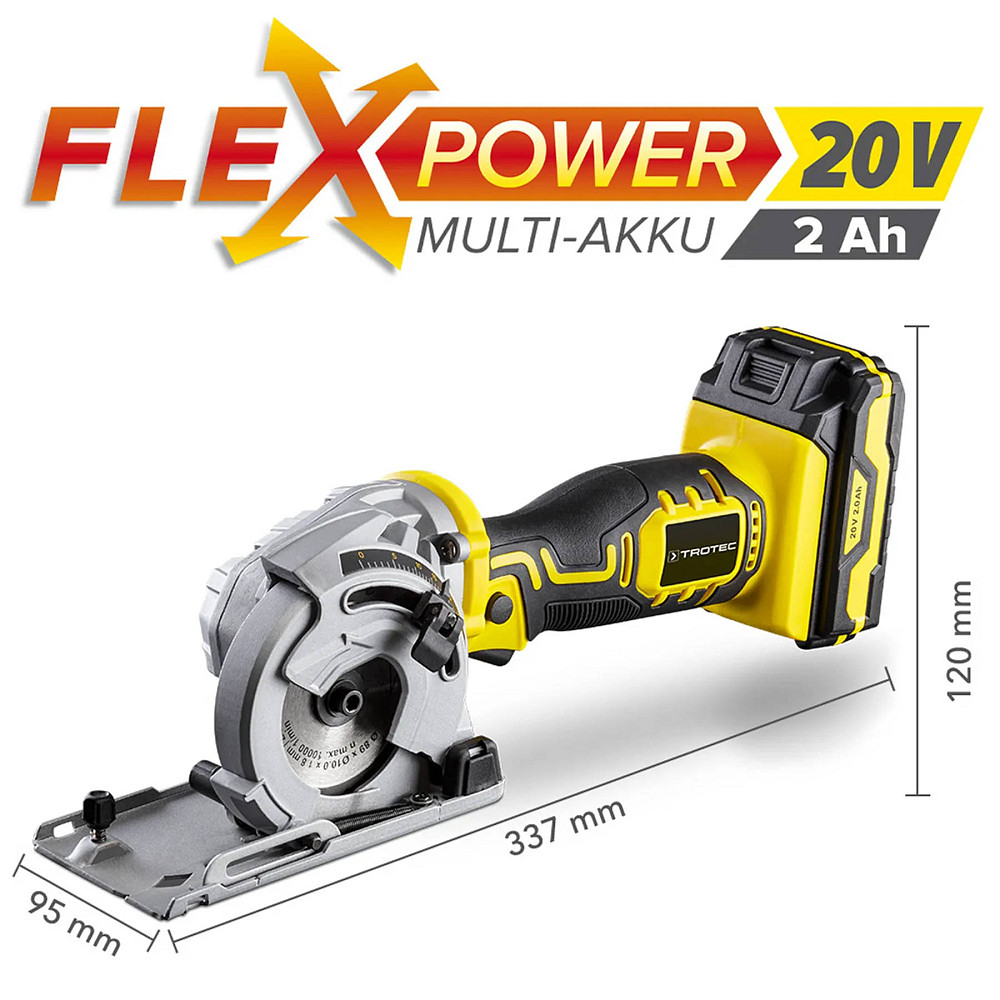 Пила циркулярная аккумуляторная мини Trotec PCSS 05-20V + кейс (4430000105) Вінниця - фото 4