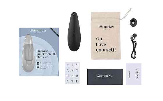 Вакуумний кліторальний стимулятор Womanizer Classic 2 - Black, 10 режимів, функція Afterglow Sex Aura Київ