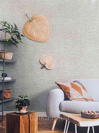 Шпалери вініл на флізеліні гарячого тиснення DU&KA Natura1.06х10 під тканину рогожка структурні коричневі Київ