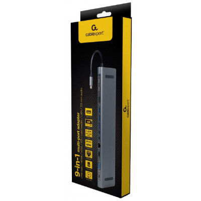 Концентратор Cablexpert USB-C 9-in-1 (Hub/HDMI/VGA/PD/card-reader/lan/audio) (A-CM-COMBO9-01) Винница - изображение 3