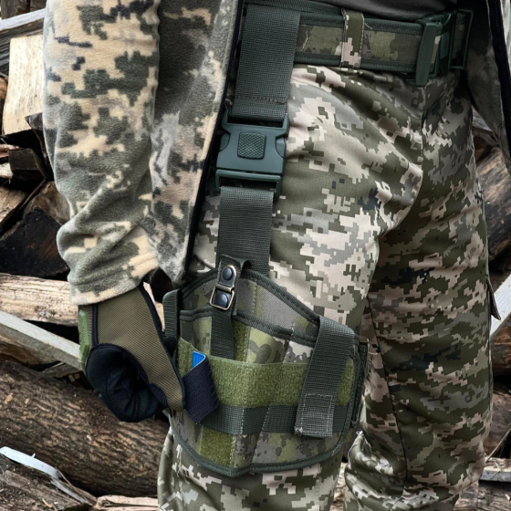 Настегна кобура для пістолета на ногу тактична на стегно одне кріплення камуфляж Одеса