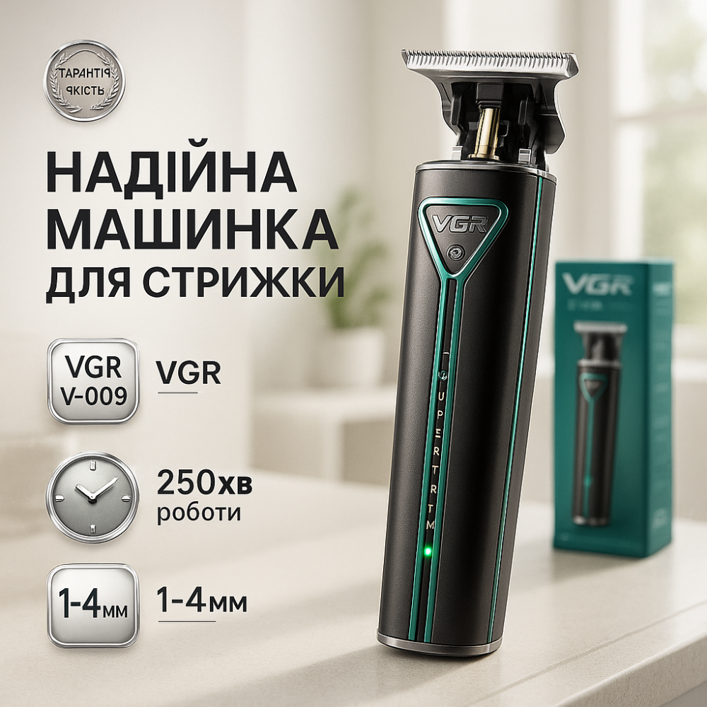 Триммер для самостоятельной стрижки волос VGR V-009, Машинка для стрижки с множеством насадок NU-85 Киев - изображение 16