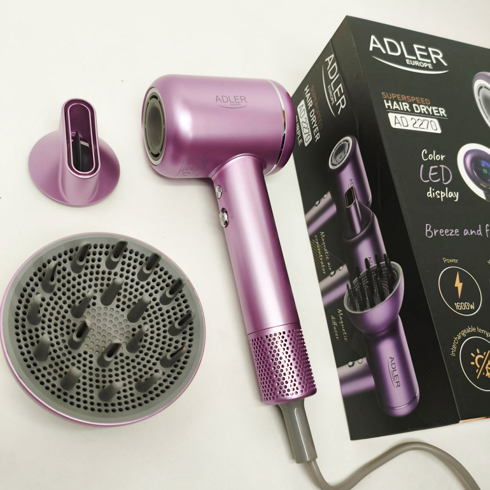 Фен для волос ADLER AD 2270P SUPERSPEED 1600Вт с дисплеем ионизация PV-87 Львов - изображение 12