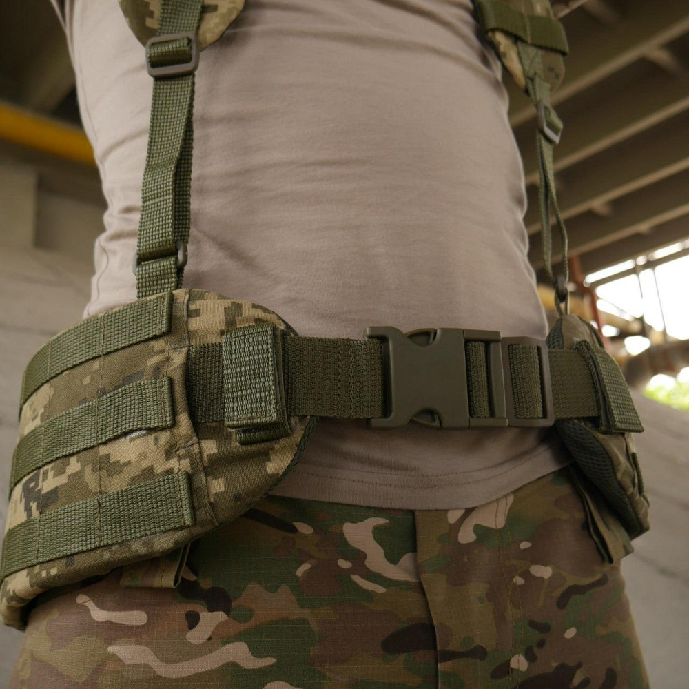 Розвантажувальний пояс піксель R-1 широкий тактичний пояс з лямками військовий рпс піксель Kiborg матеріал Cordura     WAR Львів - фото 2
