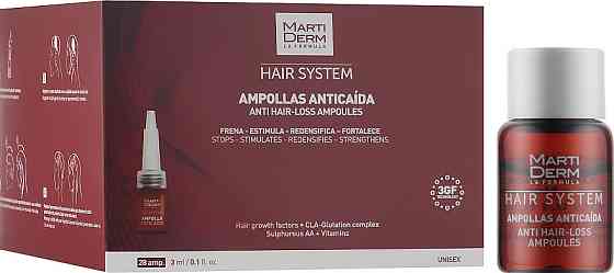 Мартідерм Ампули від випадання волосся Martiderm Hair System Anti Hair-loss Ampoules, 28 шт по 3 мл Дніпро