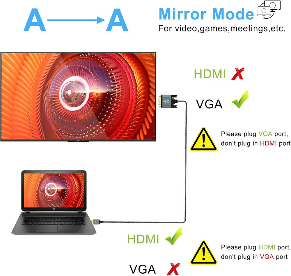 Кабель HDMI-VGA Twozoh 1 м Луцьк - фото 3