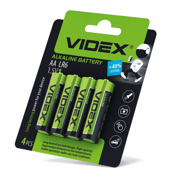 Батарейка лужна AA/LR6 (бл-4шт) Videx Житомир - фото 1