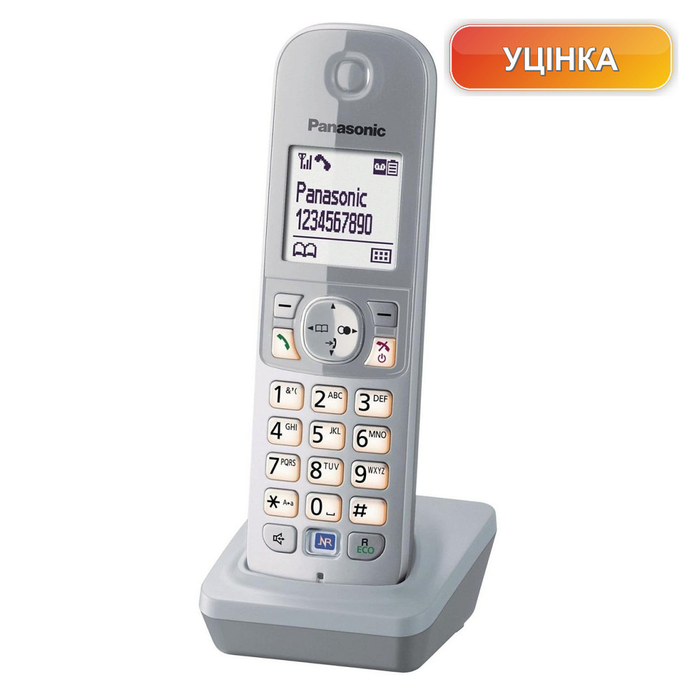 Бездротова додаткова трубка Panasonic KX-TGA681EXS перлинно срібляста дисплей 1.8'' зарядна підставка сумісність KX-TG68xx Київ - фото 1