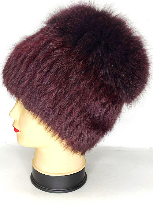 Шапка женская меховая Венера Бордовый Харьков - изображение 2