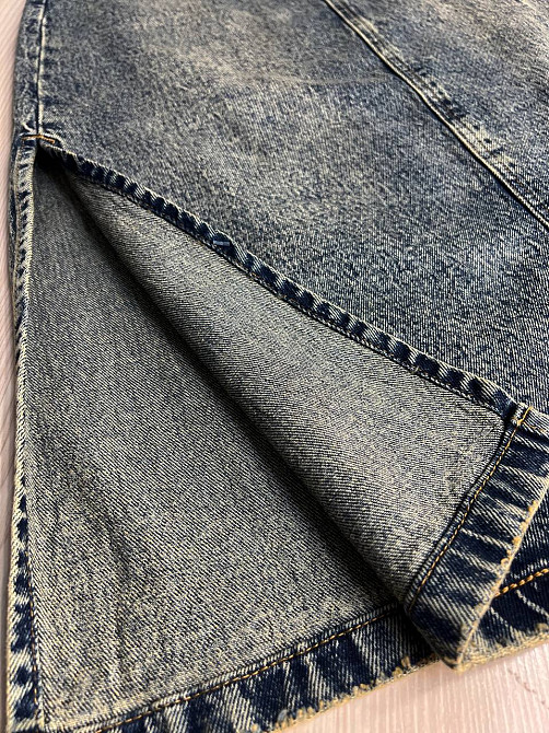 Юбка женская джинсовая ZJY 68005 длина ниже колена боковые разрезы зеленый ремешок синяя, синий, З4 Киев - изображение 20