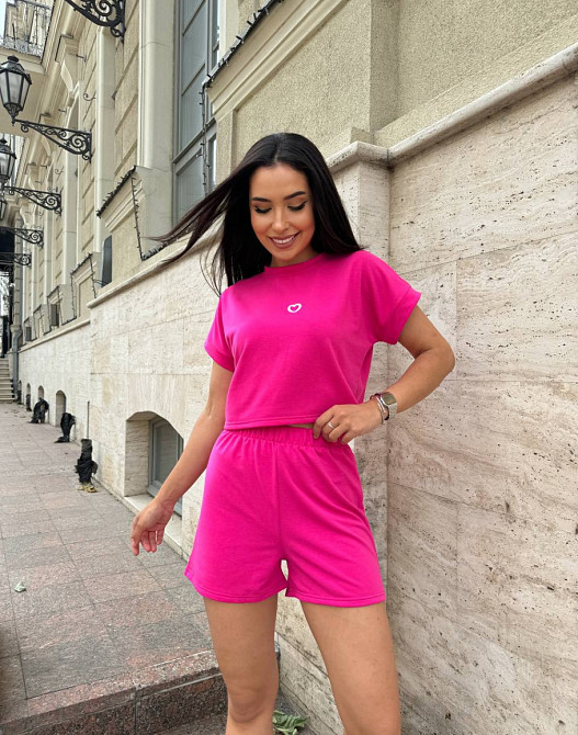 Трикотажний літній костюм шорти і футболка "Carter"| Норма і батал Малиновий, 50-52 Київ - фото 4