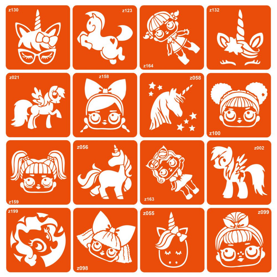 Набор трафаретов для био-тату 