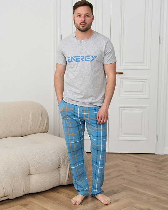 Чоловіча піжама зі штанами в карту — Energy Tom John 93463 XL Київ - фото 1