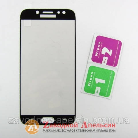Защитное стекло Samsung J7 2017 J730 GLASS full black Одесса - изображение 1