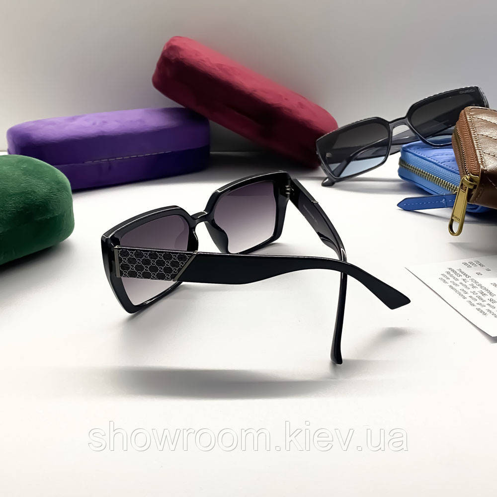 Жіночі брендові сонцезахисні окуляри GG (39160) black Київ - фото 3