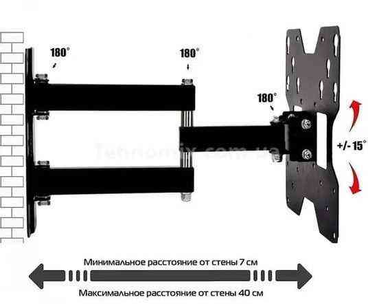 Кріплення для телевізора з поворотом V-Star V-499 14-55 Харків