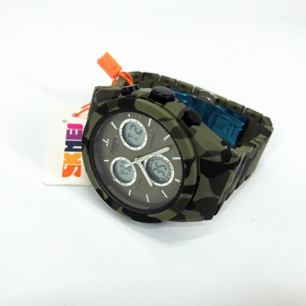 Оригінальний чоловічий годинник SKMEI 2109CMGN, Годинник тактичний протиударний, Годинники IV-151 для чоловіка Київ - фото 2