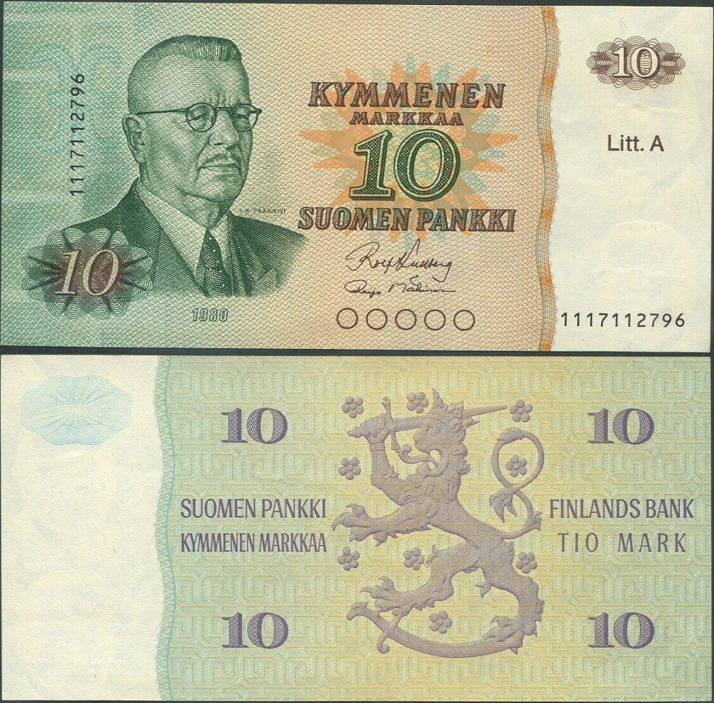 Фінляндія / Финляндия / Finland 10 Markkaa 1980 Pick 112 UNC Полтава - фото 1