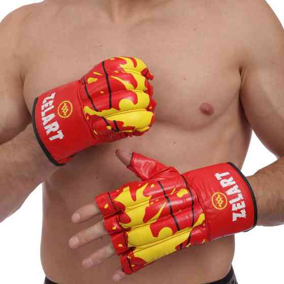 Снарядні рукавички шкіряні ZELART ZB-4224 розмір M-XL кольори в асортименті Рукавички для боксу та єдиноборств Київ