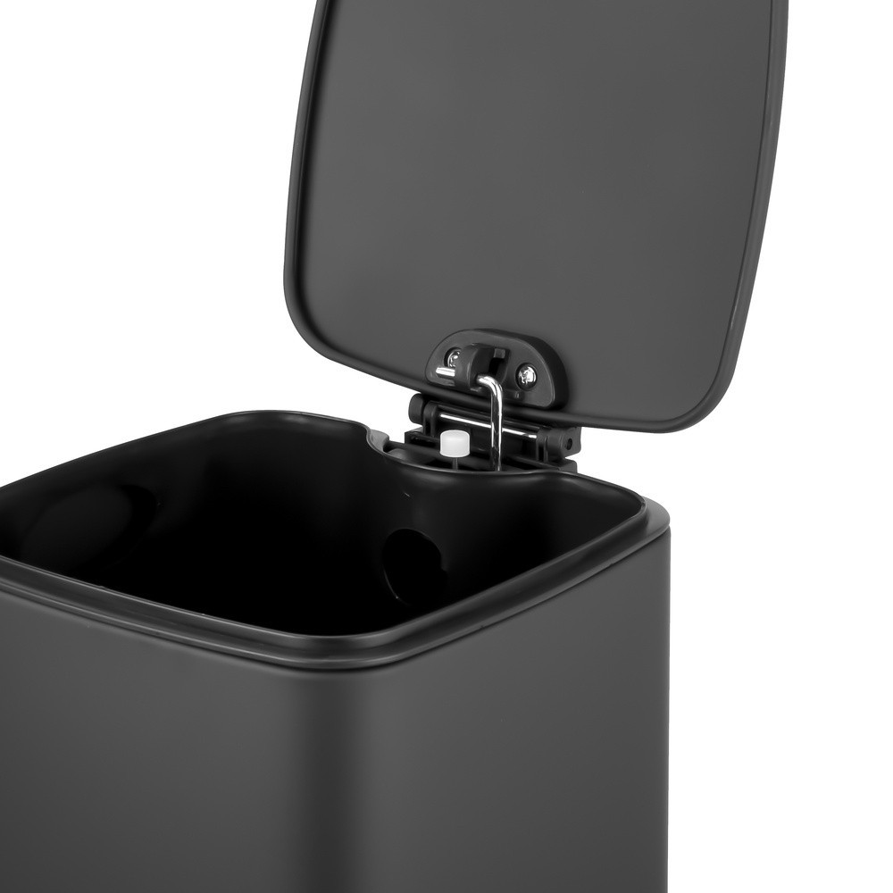 Відро для сміття з плавним закриттям квадратне Zerix Kubix-TC0108 Black 8 л колір чорний (ZX5892) Київ - фото 5